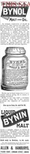 'BYNIN' Liquid Malt Extract & Cod Liver Oil Original 1892 ADVERT Print Ad /29