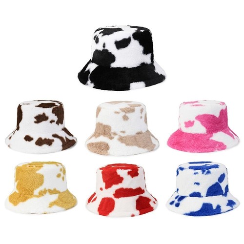 Bucket hat fluffy fur plush - hat,