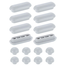 8 pcs Plastic Toilet Seat Bumper Kit, Universal Buffer Toilet Lid Bumpers, Grey