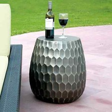 Unique Design Honeycomb Pattern Garden Decor Stool Aluminum