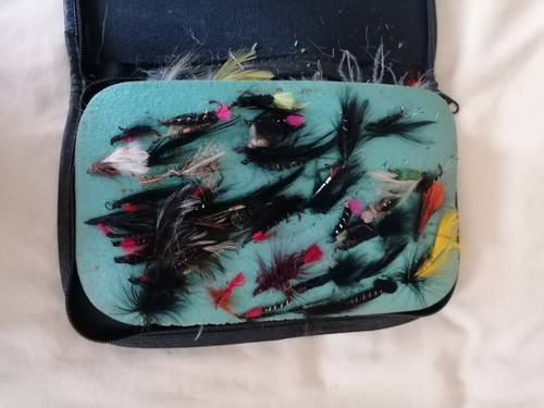 Brown leather fly fishing - leather,