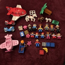 Duplo LEGO Bundle People, Aeroplanes, Motorbikes, Animals, Flowers, Plants Etc
