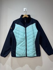 QUBA SAILS X-Series Navy & Aqua Blue Hybrid Softshell Jacket Sailing Size 12