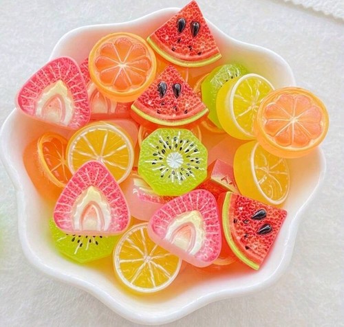 10x kawaii fruit - kawaii, resin