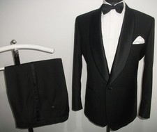 NEW TUXEDO EVENING Dinner Wedding SUIT Jacket Trousers WOOL CRUISE C42 W34 L29