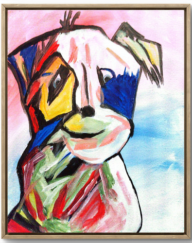 Dog original 11x14 colorful - dog,