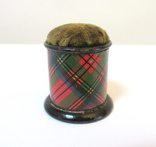 Antique Tartanware Pin Cushion