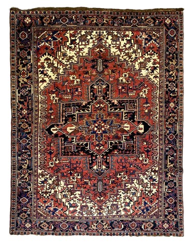 Large heriz rug hand - rug,