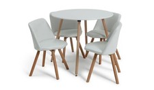 Habitat Quattro White Dining Table & 4 White Chairs