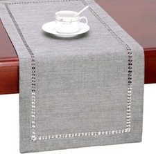 Handmade Hemstitch Grey Dining