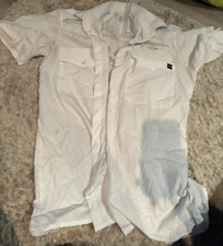 ⭐EX POLICE UNIFORM WHITE SHORT SLEEVE SHIRT COLLAR SIZE 14" WITH LOGO FREE POST⭐
