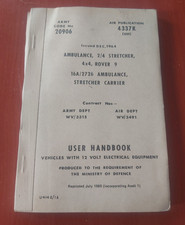 AMBULANCE 2/4 STRETCHER ROVER 9 ARMY MILITARY VEHICLE USER HANDBOOK