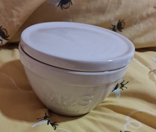 Vintage Marks and Spencer Pudding Bowl with Lid Steaming Christmas Pudding M&S