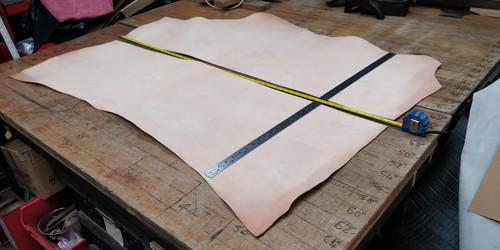 Natural veg tan hide - natural, firm