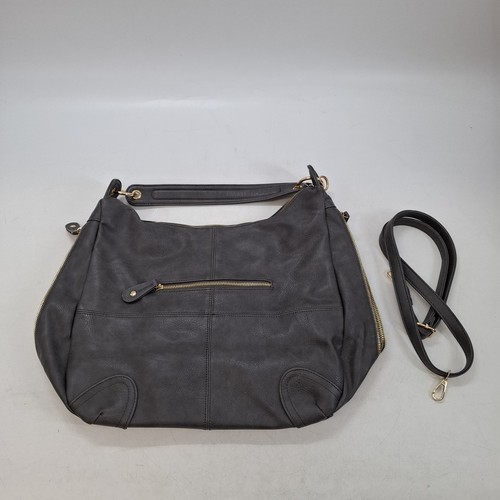 Grey faux leather - faux,