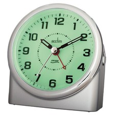 Acctim Central Analogue Alarm Clock Non Ticking Sweep Smartlite� Crescendo Alarm