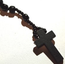 NEW 36" Black Wooden Rosary