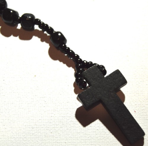 New black wooden - black, rosary