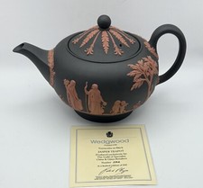 Rare Wedgwood Terracotta on Black  Jasper Teapot, Limited Edition, Certificate