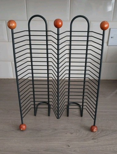 Black metal rack with - black, cd