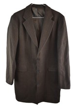 BOLOGNARO Brown Long Coat size L Mens Button Up Casual Outdoors Outerwear