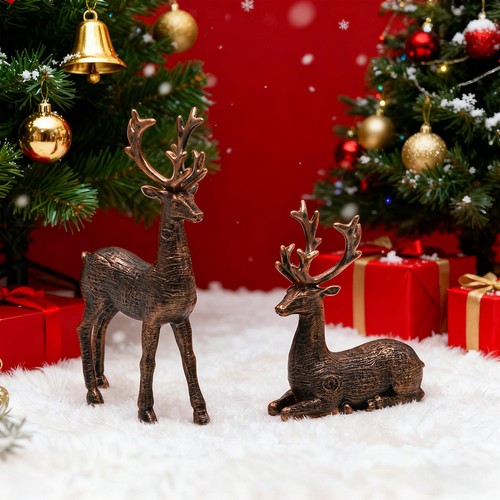 2pcs reindeer statues elk - reindeer,