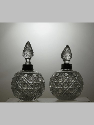 Cut crystal bottles small - x,