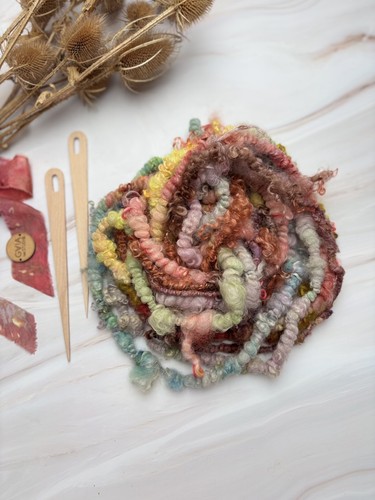 Hand dyed curly wool locks - dyed,