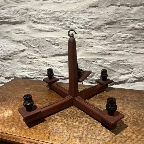 Vintage wooden ceiling light - wooden,