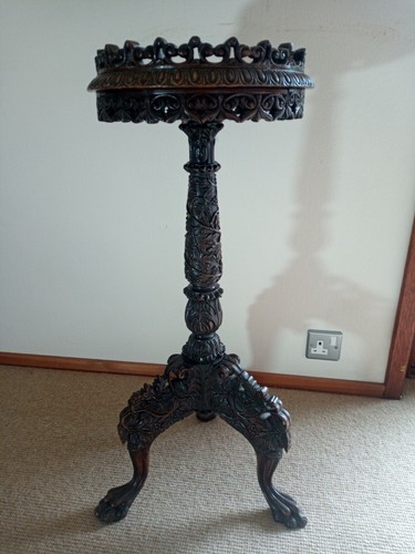 Antique indian padouk pedestal - antique,