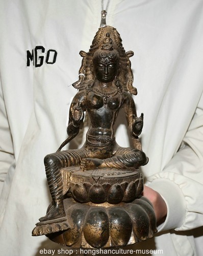 Old chinese bronze gilt - 11.8",