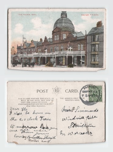 Postcard the palace rhyl - postcard,