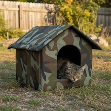 Outdoor Pet House Cat Dog Shelter Camouflage House Bed Puppy Kennel Waterproof 