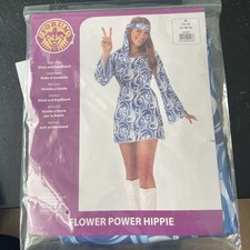 Womens Blue 60s Hippy Dress