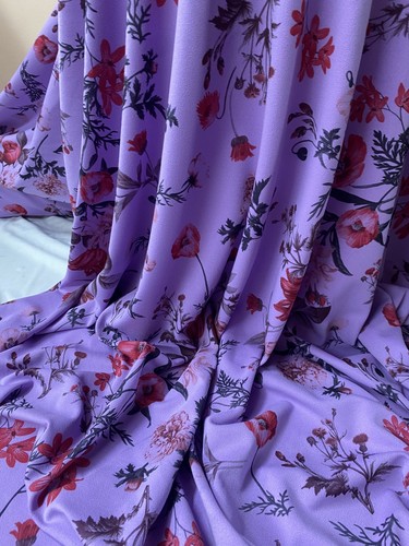 Metres lilac poppy floral - metres,
