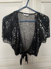 Black Sequinned Bolero Shrug Size 14 New Look, Never Worn