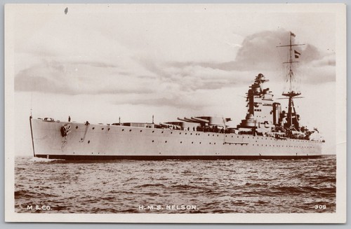Hms nelson postcard - nelson, &