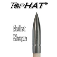 12  x Tophat Wooden Arrow Points - Steel Bullet- 5/16 & 11/32 sizes available!