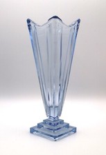 Bagley #1333 Art Deco Vintage Blue Glass 'Wyndham' Vase