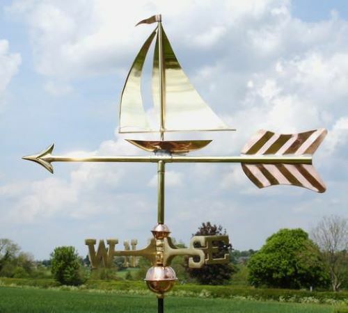Sail boat copper weathervane - copper,