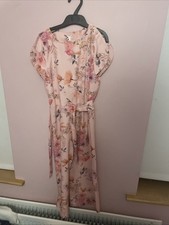 Pink Flowery Girls Jumpsuit