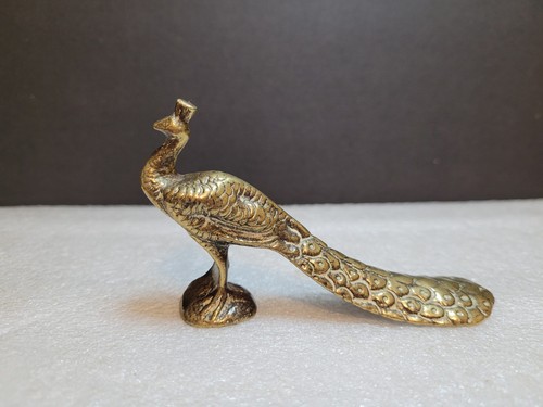 Vintage brass peacock bird - peacock,