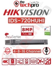 Hikvision 8MP DVR 4K Turbo iDS-720HUHI 4-8-16 Channel CCTV Security Recorder HDD
