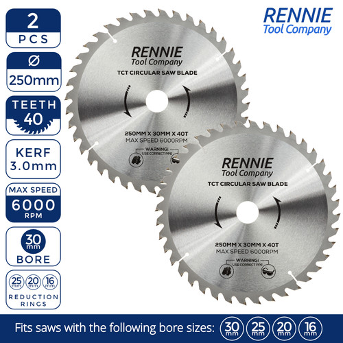 2pc 250mm 40t - 40t, 30mm