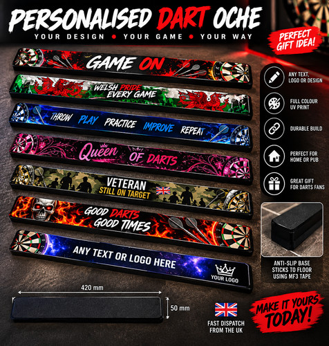 Personalised darts oche 420mm - personalised,