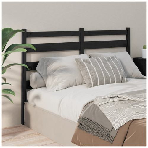 Headboard solid pinewood black - solid,