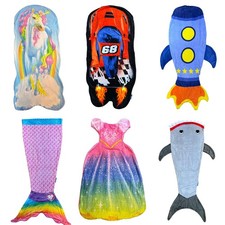 Blankie Tail Kids Crawl-In Blanket Boys Girls Winter Worm  Mermaid Shark Unicorn