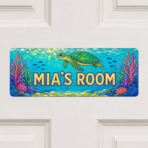 Personalised sea turtle - sea, door