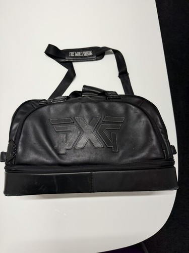 Pxg black leather golf holdall - pxg,