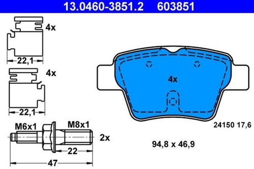Disc brake pad set ate - pad,